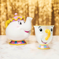 【 Paladone UK 】Disney 迪士尼 美女與野獸 茶壺太太茶壺阿齊杯子 陶瓷造型杯壺組