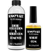 SUNNYVALE 15ml Spirit Gum Adhesive and Remover Kit - Body Face Glue for Skin with SFX Makeup Remover