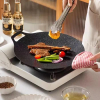 Korean Round With Griddle,compatible Kitchen For Cooktop, Pan Stove,electric Grill Utensils Induction,gas Nonstick Free