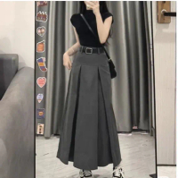 Rok Moana Skirt Korean style bahan twill premium - rok kerja panjang wanita basic reguler , You Glow