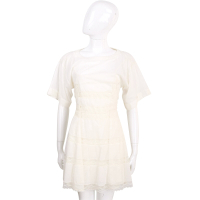 PHILOSOPHY 米白色拼接蕾絲設計短袖洋裝