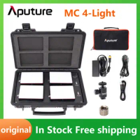 Aputure AL MC 4-Light Travel Kit Photography Studio Mini LED light RGBWW 3200K-6500K HSI Color Control with Charging Case