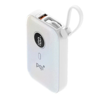 【PQI 勁永】PD1001 10000mAh USB-C自帶線 USB-A 孔 PD快充 行動電源(本體有標示Wh瓦時 可帶上飛機)
