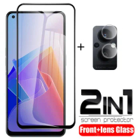 2in1 Full Cover Tempered Glass Case For Oppo Reno7 Z 5G 6.43" Screen Protector For Reno 7 Z CPH2343 Camera Lens Protective Film