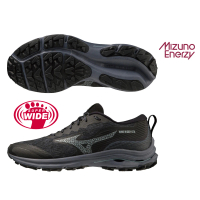 MIZUNO 美津濃 慢跑鞋 男鞋 運動鞋 緩震 一般型 GORE-TEX 超寬楦 RIDER 黑 J1GC228001(986)