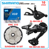 SHIMANO DEORE M4100 10 Speed Groupset M4100 Shifter M4120 Rear Derailleur KMC X10 Chain 10V Speed Kits for MTB Original Part