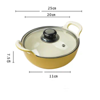 Cast Iron Enamel Yuanbao Pot Soup Stew Pot Uncoated Household Fry Pot