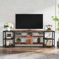 78 Inch TV Stand for TVs up to 85 Inch, Media Entertainment Center Console Table, 3-Tier TV Console Table with Storage Shelves