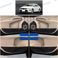 carbon fiber leather car door anti-kick mat for toyota camry 2012 2013 2014 2015 2016 2017 xv50 50 carpet accessories interior