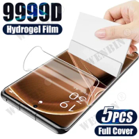 5 Pcs Hydrogel Film For OPPO Find X7 Ultra X6 X5 X3 Pro Lite Reno 11 10 9 Pro Plus A18 A98 A38 A58 Full Cover Screen protector