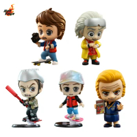 In Stock Original HotToys COSBABY DOC BROWN MARTY MCFLY CRIFF TANNEN Back To The Future Movie Character Model Collection Artwork