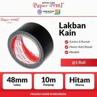 Lakban Kain Cloth Tape Hitam 2 inch Paperpryns 48mm x 10m (@1 Roll)