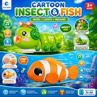 Mainan Insect Ulat Lampu Musik Ikan Badut Nemo Sensor Tepuk Mainan Edukatif Anak 3+ Tahun Ulat