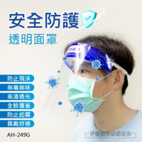 (20入組) 口罩 防疫面罩 【AH-249G】非醫療口罩 防飛沫 護目鏡 餐飲業服務業口罩 透明口罩 護眼罩 防疫