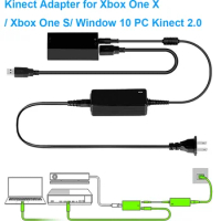 Kinect Converter Adapter for Xbox One X/ Xbox One S/ Window 10 PC Kinect 2.0 Sensor Power Supply AC Adapter Replacement Kit