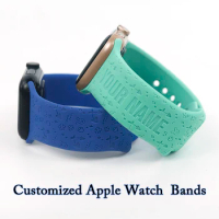 Apple Watch Bands Cartoon Cute Pink Rabbit Strap Lovely Style Replacement iwatch Soft Silicone Engrave Your Name Personalized