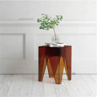 Modern Transparent Acrylic Coffee Table Small Apartment Living Room Sofa Corner Tables Furniture Bedroom Creative Side Tables