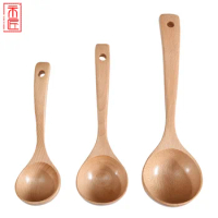 Zelkova family large wooden spoon for soup and Congee hot pot spoon