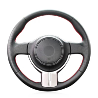Hand-stitched Black Leather Car Steering Wheel Cover for Toyota 86 GT86 Subaru BRZ Scion FR-S FRS 2012 2013 2014 2015