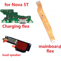 Original For Huawei Nova 5T USB Charger Port Jack Dock Connector Plug Board Charging /Mainboard Flex Cable Loud speaker Buzzer