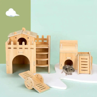 ACCURACY Useful Hamster Toy Bite Resistant Hide And Avoid Solid Wood Hamster House Small Animal Habi