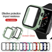 Glass+Cover For Apple Watch case 44/40/42/38mm iWatch case Accessorie bumper+Screen Protector Apple watch serie 1/2/3/4/5/6/SE