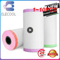 1~10PCS Thermal Printer Paper Colorful Mini Printing Paper Roll and Self-Adhesive Printable Sticker PeriPage A6 Poooli paperang