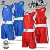 sale - baju tinju amatir pria dan anak indofight, seragam boxing uniform 1 set seragam tinju boxing