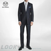 Men's Premium Suit -Business Suit, Professional Formal Wear, Ideal for Work and Weddings,50% Wool,Customizable Fit with 20 Sizes