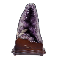 【開運方程式】巴西頂特紫大晶牙方解石共生紫水晶洞JU314(12.6kg風水擺設開運紫晶洞)