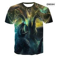 เสื้อยืด Godzilla สำหรับผู้ชาย แขนสั้น พิมพ์ลาย 3 มิติ แฟชั่น รอบภาพยนตร์ คอกลม เสื้อกีฬา ปี 2024