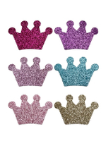 Haircare เครื่องประดับผม  สติ๊กเกอร์เมจิกแปะผม 6ชิ้นคละสี มงกุฏ   9 CM model B018
