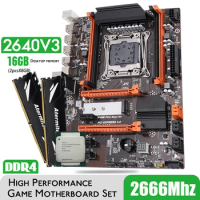 Atermiter Turbo DDR4 D4 Motherboard Set With Xeon E5 2640 V3 LGA2011-3 CPU 2pcs X 8GB = 16GB 2666MHz DDR4 Desktop Memory
