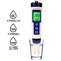 Water Quality Detector TDS EC SALT Brine Temp PH Tester Test Probe Pen Hydrogen-rich Meter Purity Measure Tools Digital Gauge
