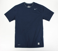 美國百分百【全新真品】NIKE PRO COMBAT 運動 打球 彈性 排汗 男生 T恤 T-shirt 深藍 XXL號