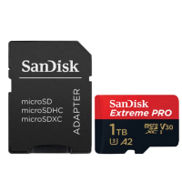 【SanDisk 晟碟】[極速升級 全新版] 1TB ExtremePRO A2 記憶卡 附SD轉卡(高速讀取200MB/s 原廠永久保固)
