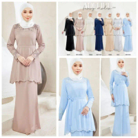 On Sale Adeline Embroidery Kurung. 803 Adeline Embroidered Modern Brackets. Chiffon Embroidery Moder