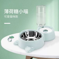 寵物用品飲水器狗狗自動餵食器自動續水雙碗帶不鏽鋼狗碗