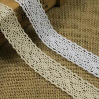 10Yards 1'' Wide Free shipping origional wave cotton/cluny lace trim without elastic wholesale price Z267