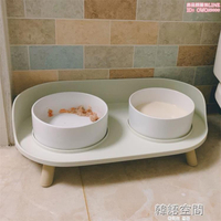 陶瓷貓碗貓咪食盆飯盆食碗喝水碗保護頸椎狗狗碗狗盆雙碗寵物用品 韓語