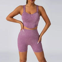 Cecilia Sport Set Sport Bra + Legging Booty Crunch / Setelan Sport Bra + Celana Legging Pendek Yoga 