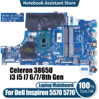 For Dell Inspiron 5570 5770 Laptop Mainboard LA-F114P 0M39NY 0V5DDM Celeron 3865U i3 i5 i7 6/7/8th Gen Notebook Motherboard
