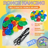 [BELI 2 GRATIS 1 RONCE GELANG] RONCE-KANC Paket Mainan Anak Montessori Meronce Kancing Ronce Benik M