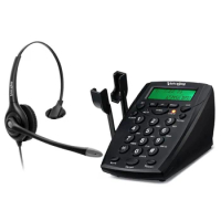 VoiceJoy RJ9 headset Office telephone dial pad with Green Back light Call center business headset with QD Quick Disconnect cable