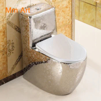 Nordic Style One Piece Closestool Silver toilet creative personality art bar water closet super swirl color WC