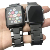 Jeathus WatchbandReplace for Applewatch3 4 5 6 7 Ceramic Watchband Iwatch 38 40 42 44mm Man Sandblasted Matte Wristband Bracelet