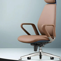 Computer Chair Home Comfortable Long-Sitting Boss Cowhide Office Chair Light Luxury Swivel Chair Computer