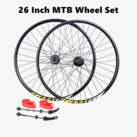 26 Inch MTB Mountain Bike Bearing Wheel Set Disc Brake Pelin Cassette Quick Release 24/27/30 Speeds Bicycle Parts With Tire Pads