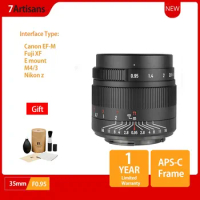 7artisans 7 artisans 35mm F0.95 Large Aperture Portrait Lens for Sony E A6600/Fuji FX/Canon EOS-M M6/Nikon Z Z9/M4/3 Mount DC-S1