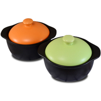 【堯峰陶瓷】台灣製造 馬卡龍色系陶鍋燉鍋橘色+/綠色單入|可直火|現貨|免運|下單就送好禮
